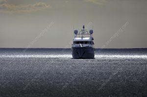 Superyacht at anchor