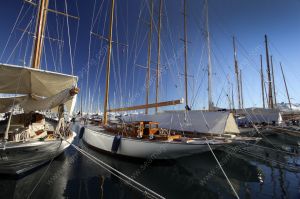 Classic sailing yacht at the old port