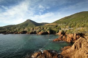 View of the Cap Roux from the coast