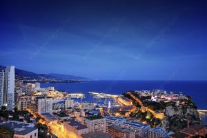 Monaco Port Hercule at night